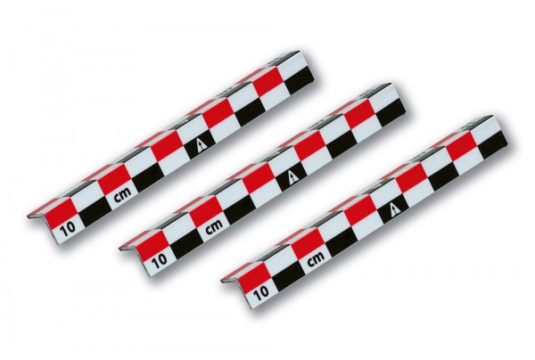 10 cm Aluminium Winkel Fotomaßstab rot/schwarz 3er-Pack Standlineal
